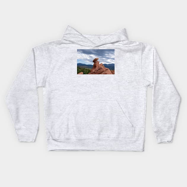 Garden of the Gods Falling Rock Kids Hoodie by photosbyalexis